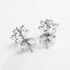 S925 Sterling Silver Snowflake Stud Earrings - Cute Christmas Gift Women's Jewelry