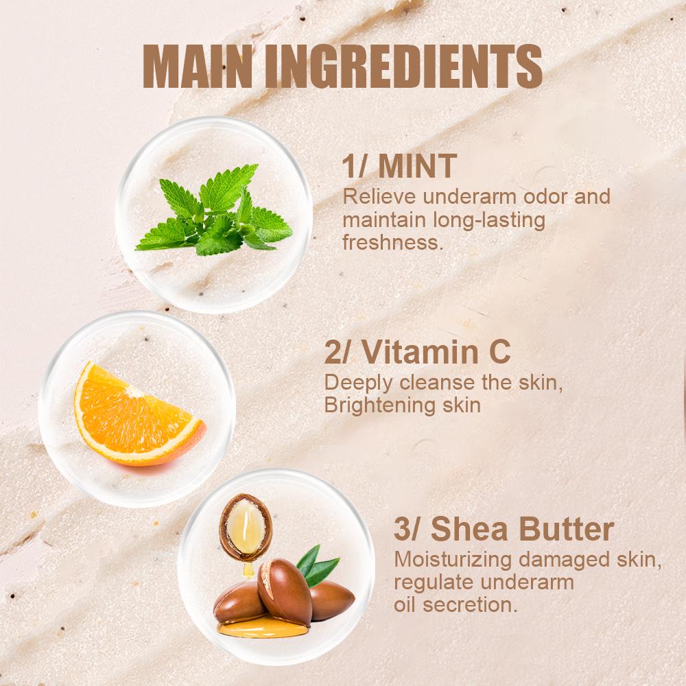 Underarm Scrub Cream-Hydrating and Exfoliating Scrub for Nourishing Essential Body Care-Suitable For All Skin Types,60g