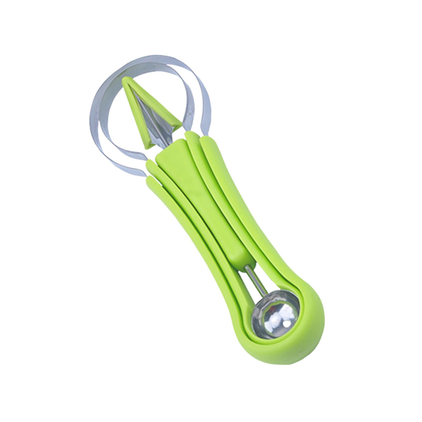 

Набор лопаток для дыни, формы для нарезки фруктов 4 в 1, шарик для арбуза, инструменты для резьбы по фруктам One Size зелёный