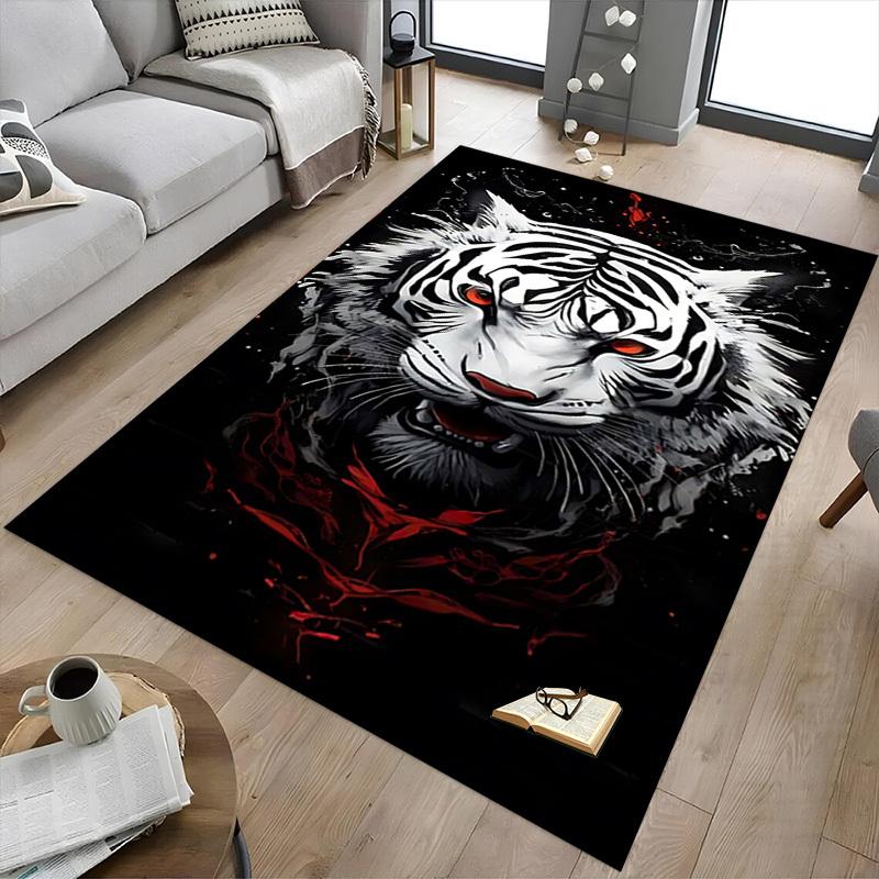 1pc Tiger Red Carpet Anti Slip Polyester Floor Mat for office.Bedroom