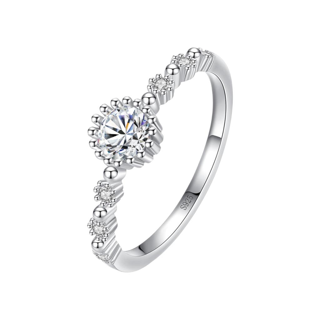 Ada Jewelry Plata 925 Joyas Sterling Silver Luxury Niche Design Round Zircon Index Finger Ring for Women