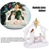 Christmas Nativity Figurines Resin Nativity Scene Statue with Stable Holy Family Statue Table Centerpieces Home Decors