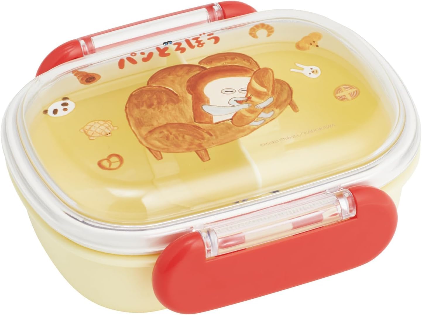 

Pan Dorobo Bento Box, 1-Tier, Microwave-Safe, Dishwasher-Safe, Soft Lid, Made in Japan, 270ml, Antibacterial Set (Bento Box, Balan)