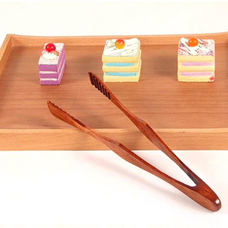 1 pezzo di bambù da cucina pinze da cucina cibo barbecue strumento insalata pancetta bistecca pane torta clip di legno utensile da cucina di casa