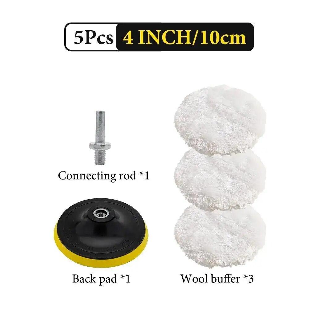 5Pcs 3/4/5 Inch Polishing Kit Car Polishing Pad Car Waxing Sponge Disk Wool Wheel Auto Paint Care Polisher Pads Car Gadget