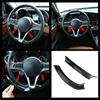 2pcs Car Steering Wheel Cover Trim Self Adhesive Decorative Sticker Fit For Alfa Romeo Stelvio 2017-2018 Giulia 2016-2018