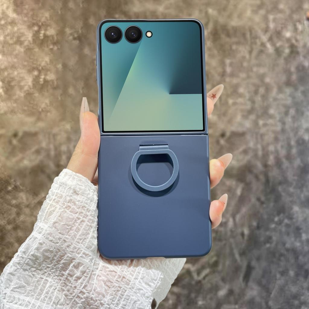 Matte Farbe Fingerringhalter Hülle Für Samsung Galaxy Z Flip 7 6 5 Schutz PC Hartschale Galaxy Z Flip 7 FE 7FE Rückseite