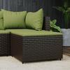 VidaXL Garden Footrest with Brown Cushion Woven Resin 319836