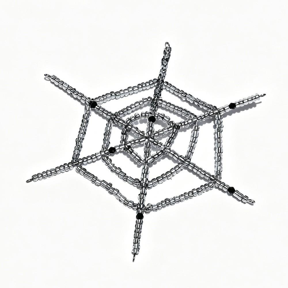 Colorful Beaded Spider and Spider Web Decorations Crystal Halloween Decorations Haunted House