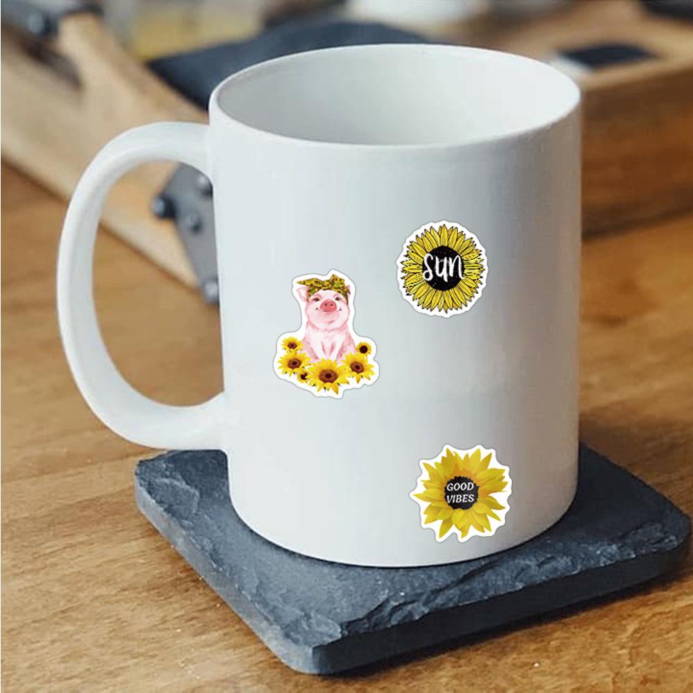 50 New Styles of Fresh Sunflower Graffiti Stickers Suitcase Guitar Skateboard Waterproof Stickers Without Glue