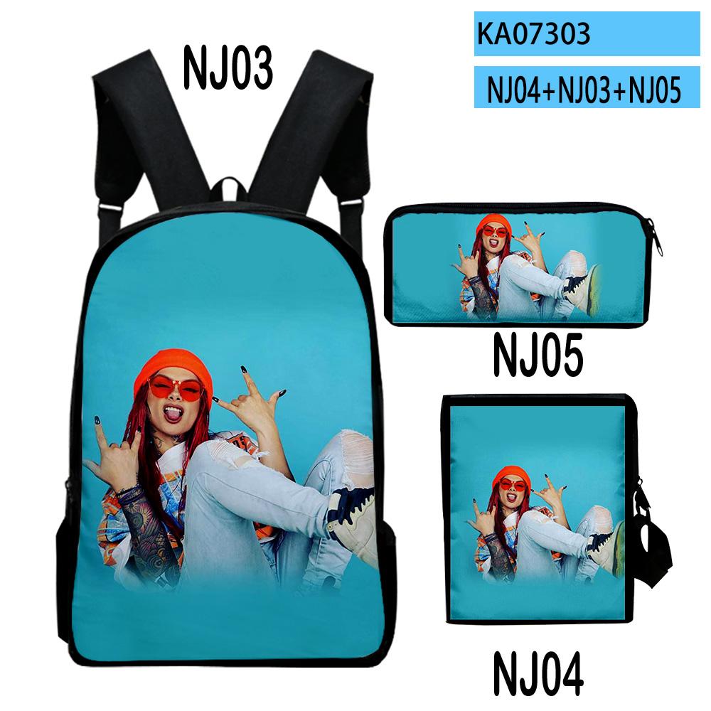 Classic VTuber Pipkin Pippa 3D Print 3pcs/Set Pupil School Bags Laptop Daypack Backpack Inclined Shoulder Bag Pencil Case