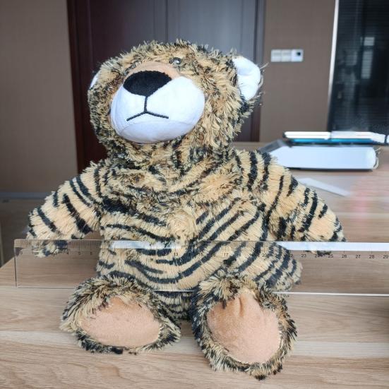 Stuffed Tiger Dog Chew Toy Boredom Reduction Squeaky Tiger Plushie Handmade Soft Dog Teething Interactive Forest Animal Toy Pet Supplies