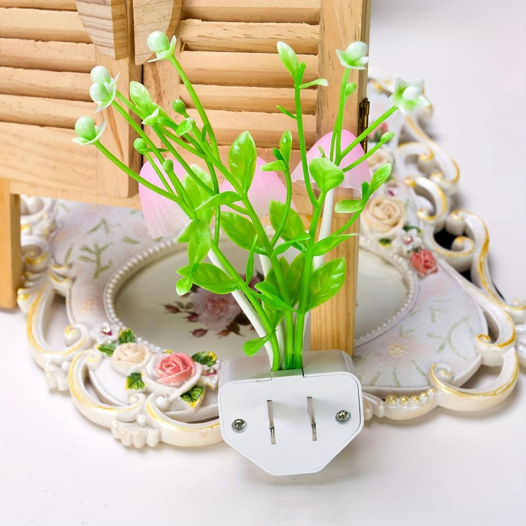 2pc Intelligent Light Control LED Mushroom Night Light, Energy-saving Night Light, Wall Light Room Home Decor Bedroom Decor Halloween, Christmas Gift