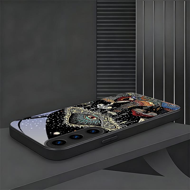 Magic Mushrooms Art Black Phone Case For Samsung Galaxy S26 Ultra S25 Edge S24 FE S23 Plus S22 S21 S20 S22 S25 24 5G Glass Cover