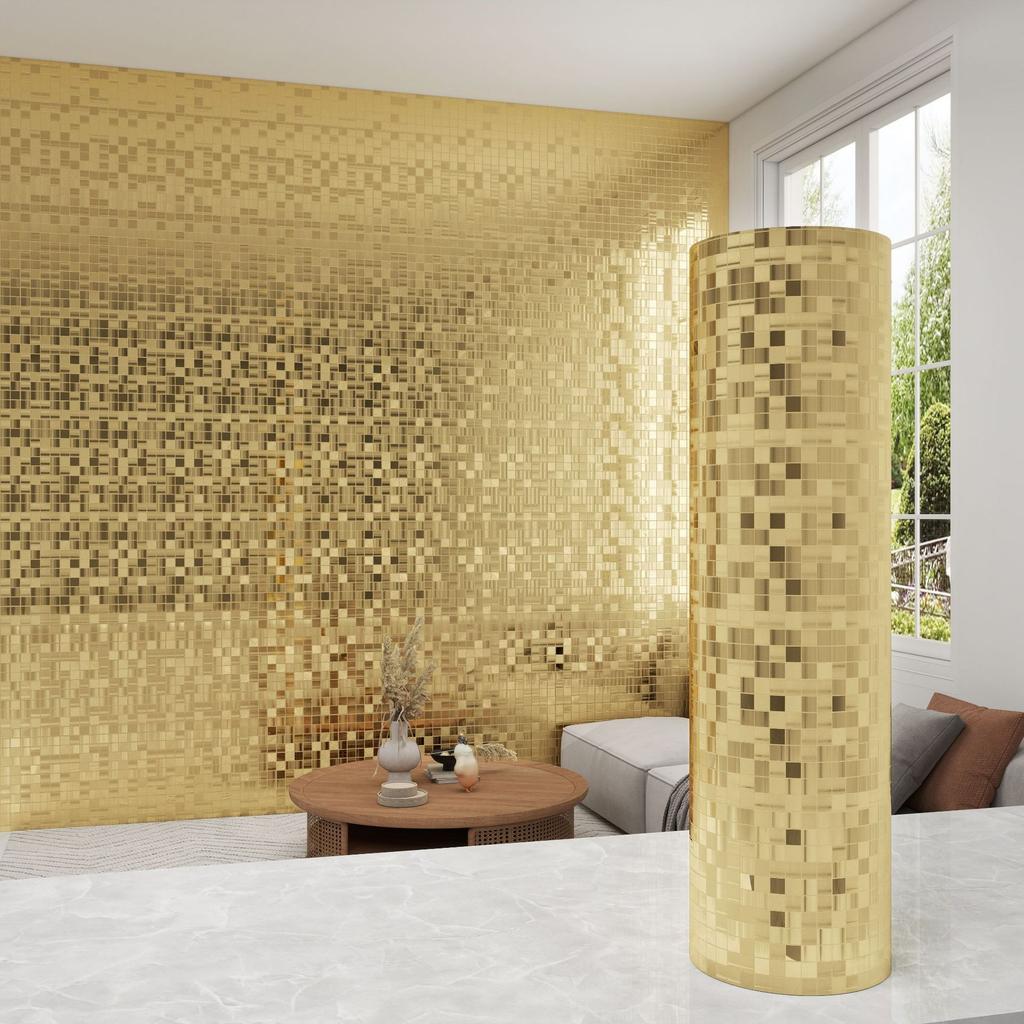 2.3mm Thick Metallic Self-Adhesive Wallpaper Waterproof Scratch-Resistant Vinyl Film Home Renovation, Living Room Bedroom Wall Decor