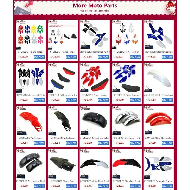 STONEDER White Fairing Plastic Fender Kit For 50cc -  110cc 125cc 140cc 150cc 160cc CRF50 XR50  Pitsterpro Braaap SDG GPX DHZ
