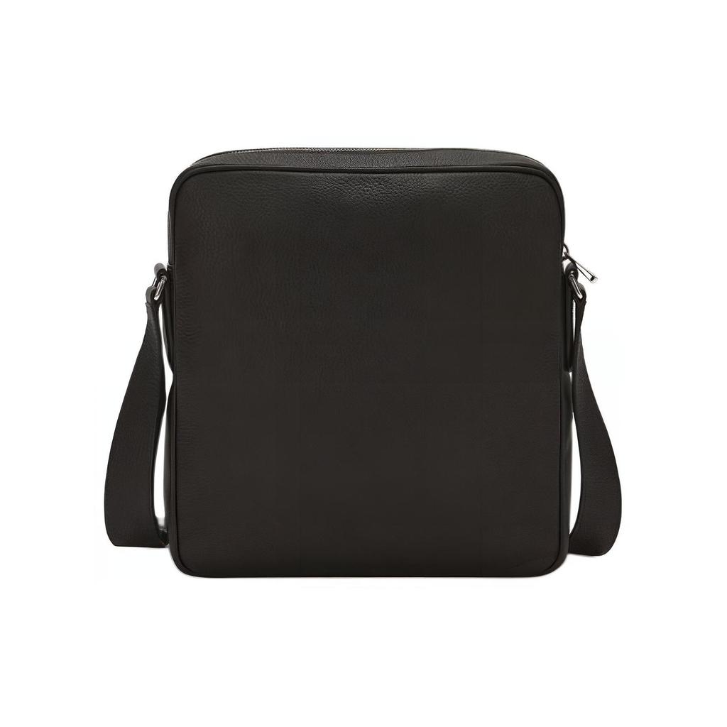 Bally Solid Color Embossed Logo Litchi Pattern Zipper Camera Bag Men Shoulder Bag Black 6240422