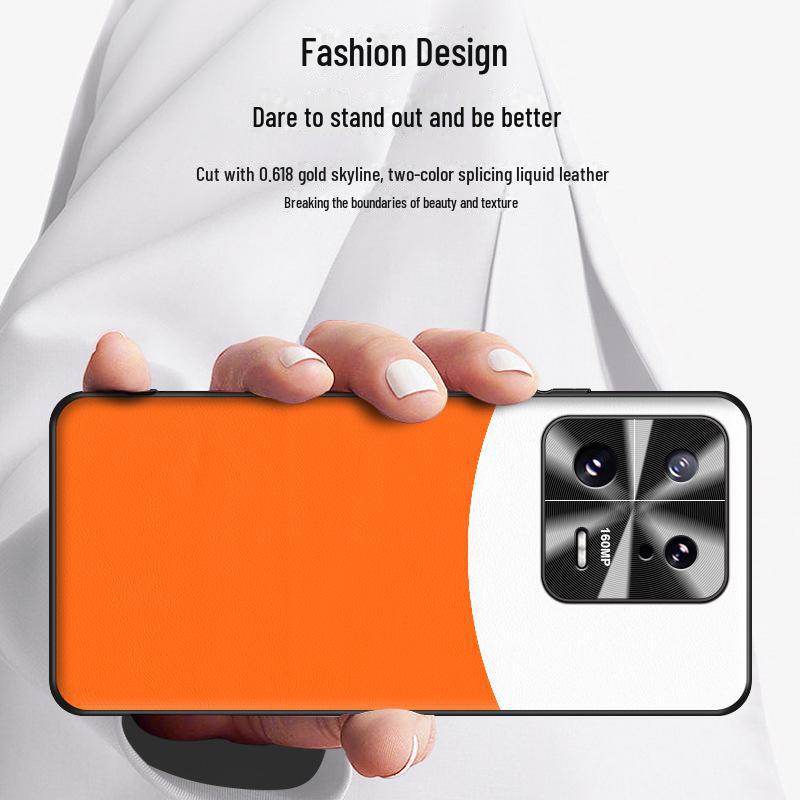 Capa de couro líquido para celular Xiaomi 13: Capa protetora antiqueda e antiincrustante disponível em uma única peça