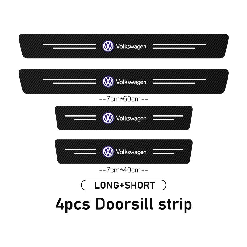 2026 Caldo Per Volkswagen VW Soglia Porta Auto Impermeabile Striscia Protettiva Adesivo Fibra di Carbonio Per Volkswagen VW Tiguan CC Jetta Polo Go