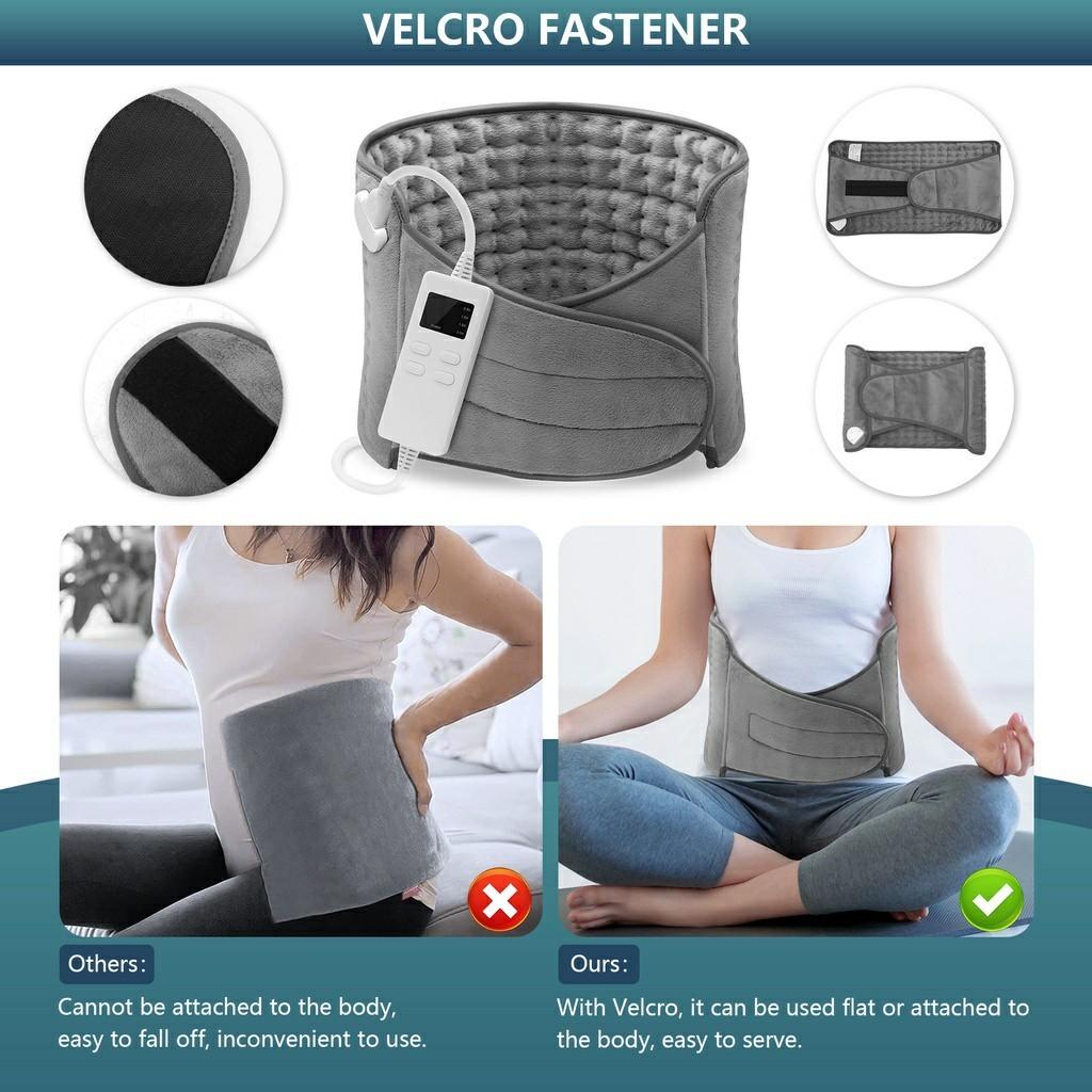 Portable Electric Heating Pad  Menstrual Pain Relief Abdomen Warm Pad Hook & Loop Design Body Relax Massager