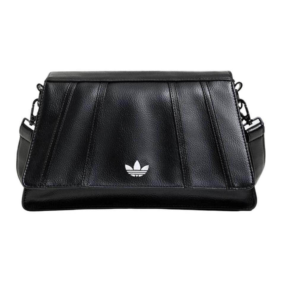Adidas Trefoil Retro Trend Polyurethane Coated Underarm Shoulder Bag Women Shoulder Bag Black IX7698 Black