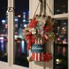 Christmas Door Hanging Sign Welcome for Front Door, Rustic Wooden Ornament, Festival Theme Wall Decoration Decor with Lanyard Holiday Home Window