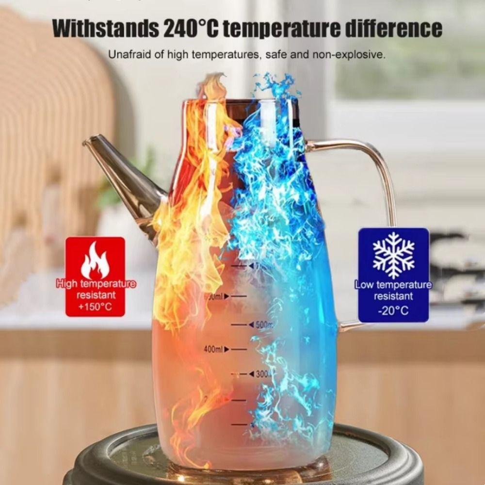 Rubber Base Cooking Oil Bottle Leakproof Soy Sauce Pot Glass Oil Cruet Container  Kitchen