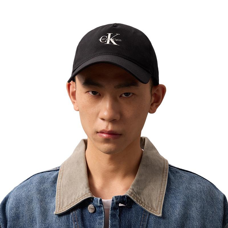 Calvin Klein Letter printed curved brim, cotton peaked cap, same style for men and women, couple style, space black 4G5032G-UB1