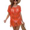 Women Crochet Hollow Tassel Beach Cover Up Sexy Swimsuit Cover
