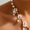Shining Claw Chain Jewelry Set Luxury Necklace Earrings Set Bridal Pearl Necklaces Earrings  Women