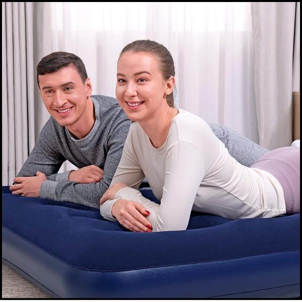 Large Double Velvet Mattress Bestway Soft 191×137×22 Navy Blue