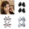 Heart Crosses Lace Hair Clip Fashionable Women's Hairpin Versatiles Hairstyle Clip for Girls and Women
