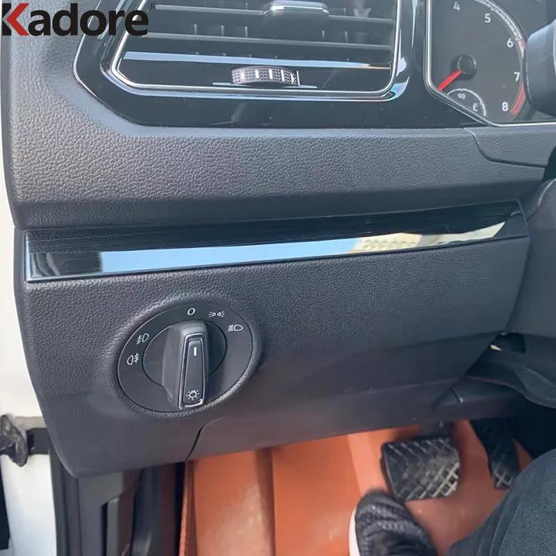 Car Dashboard Central Console Trim For Volkswagen VW T-Roc TROC 2017 2018     Stainless Interior Accessories