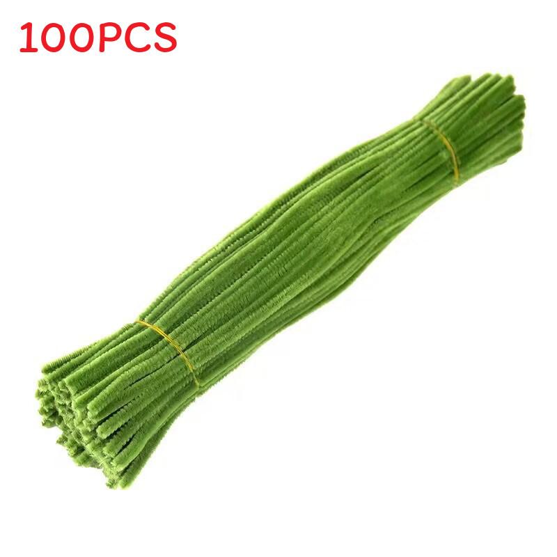 Pcs 100 Colorful Plush Root Twisting Rod Soft Felt Wire Strips Diy Decorations