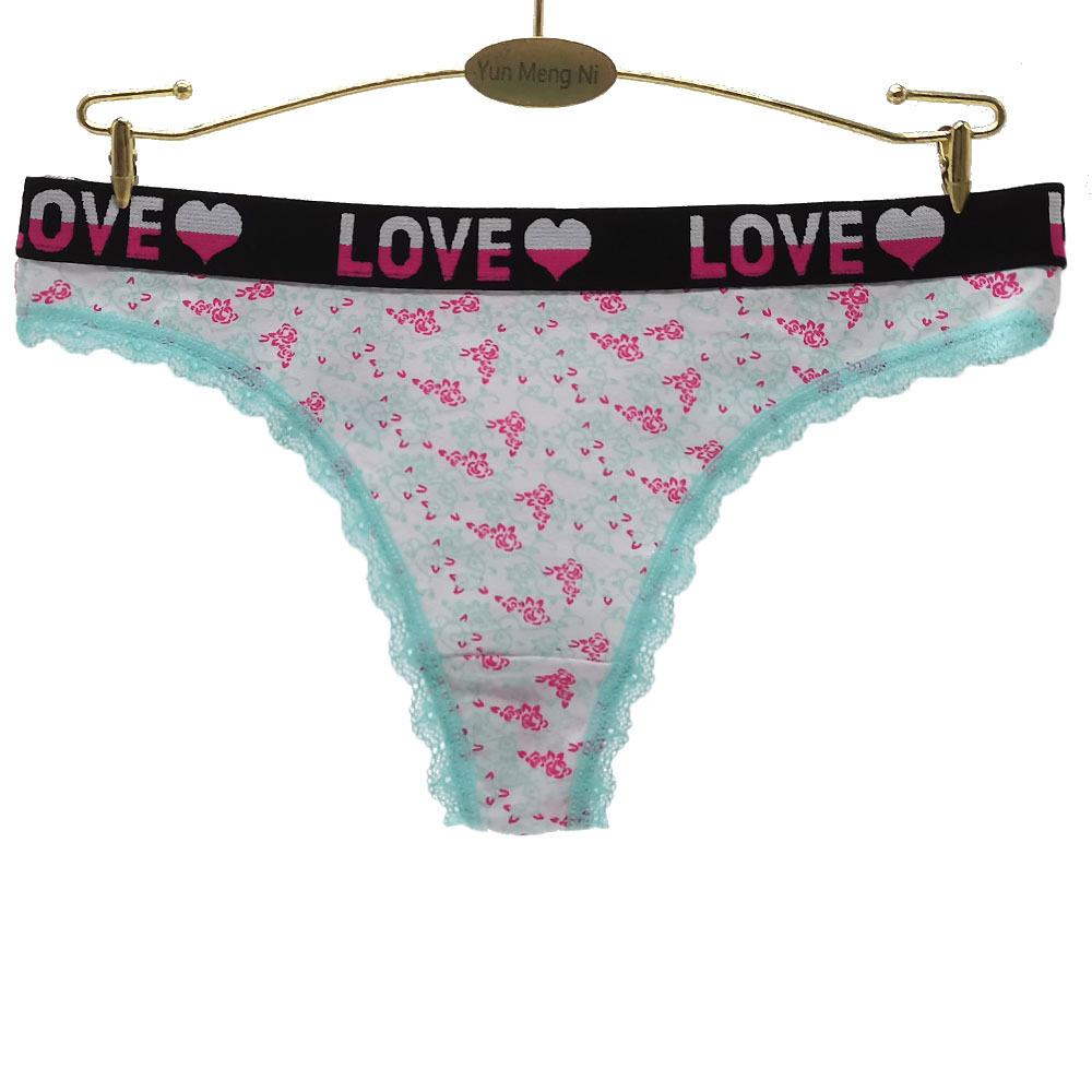 Sexy Thongs G-strings Women Cotton Underwear Panties Paisley Print Ladies Knickers Lingerie for Women 6 Pcs