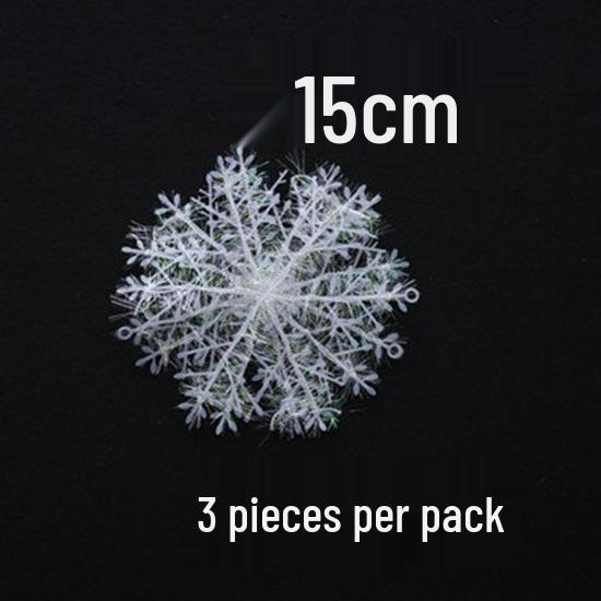 11CM Brushed Plastic Snowflake Christmas Tree Ornament - Ideal for Hotel Window Decoration