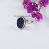 Oval Lapis Lazuli Ring, 925 Sterling Silver, Taurus Birthstone, Boho Ring