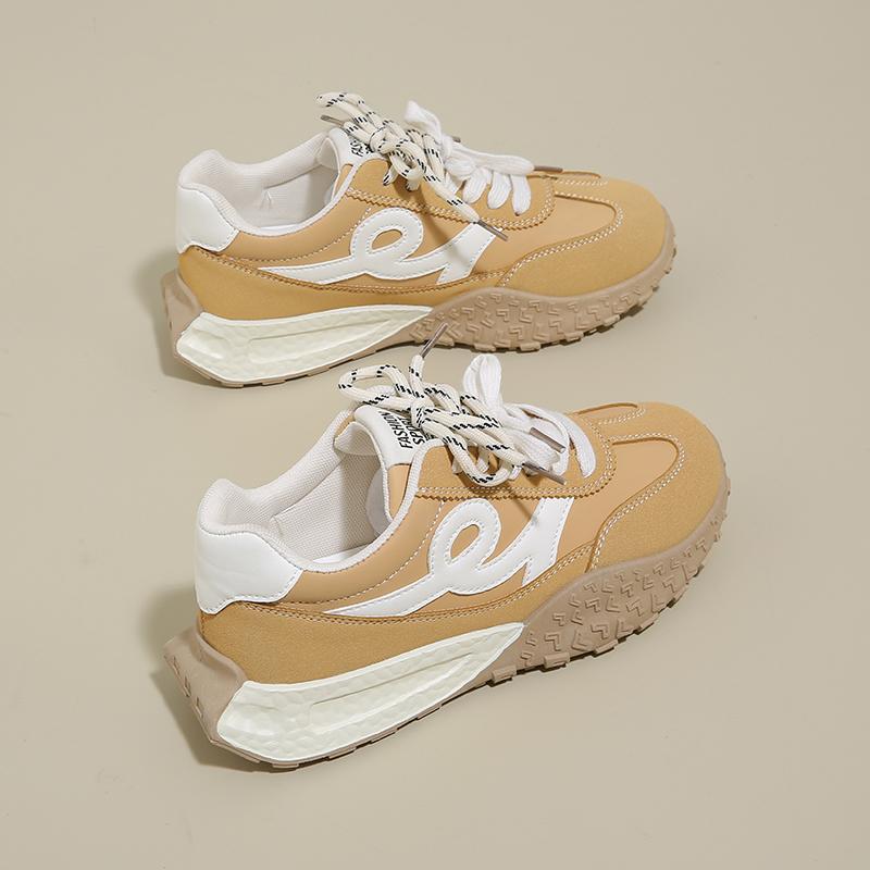 Fashion 2025 New Design Fashion Casual Shoes Lace-Up Sneakers for Women Color Blocked Round Head Design Comfortable Sport Shoes