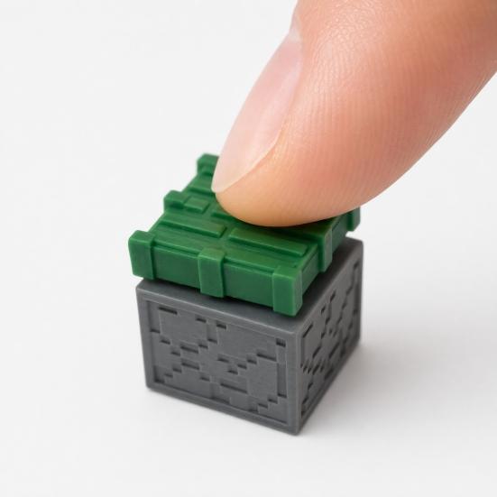 Baizihuahu Pixel Block Model, 3D Printed One-Piece Decompression Toy, Mechanical Pressing Structure Crisp Rebound Stress Relief