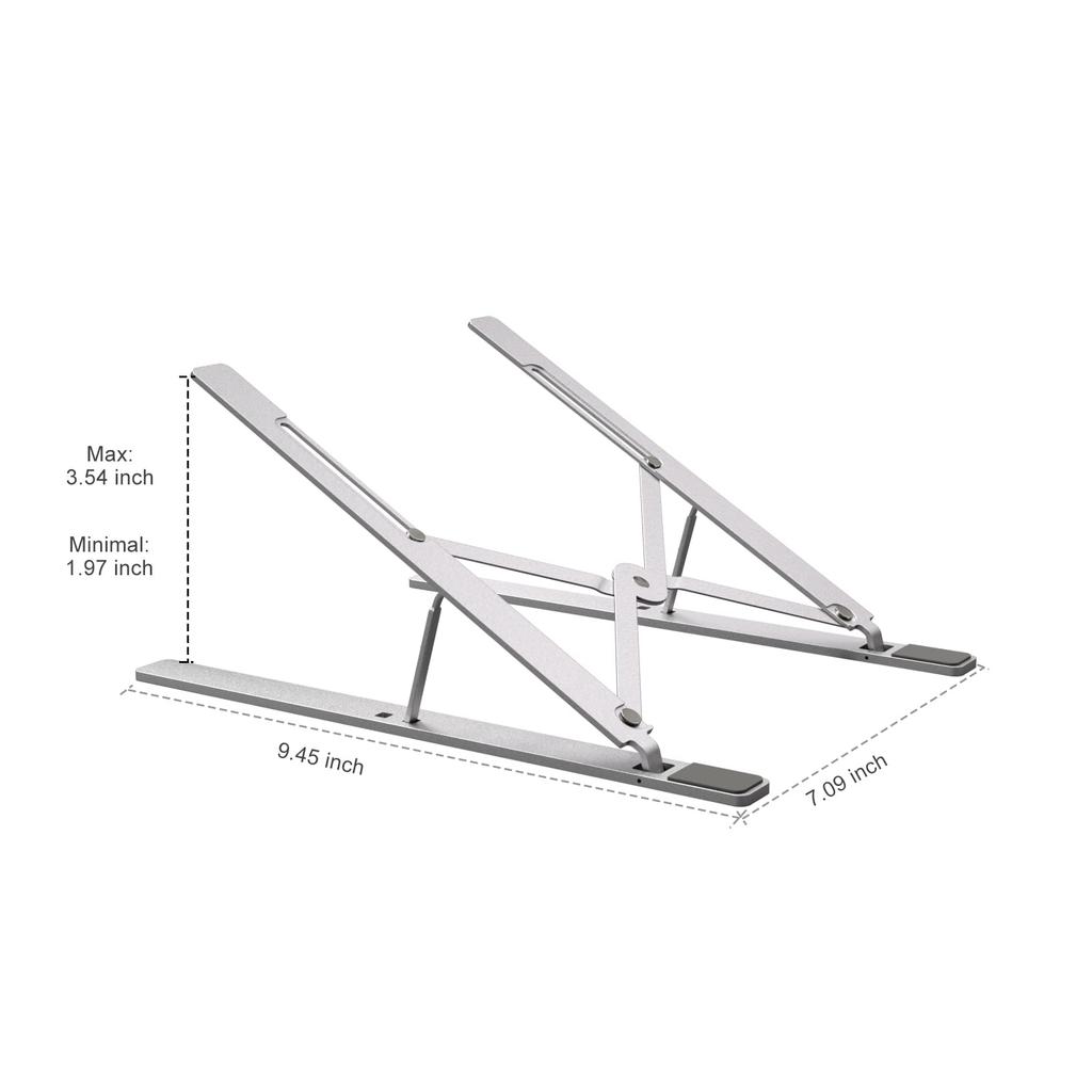 SGIN Laptop Adjustable Computer Tablet Laptop PC High Improves Relieves Back Pain and Easy to Aluminum Silver Stand, 6-Level Height, Stand, Stand,