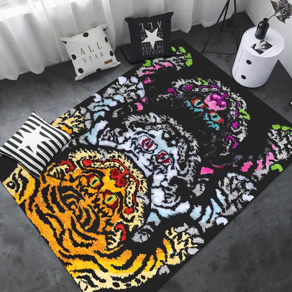 Tiger Flur Teppich Retro Mehrfachauswahl Wohnzimmer Küche Teppich Rutschfest Willkommensteppich
