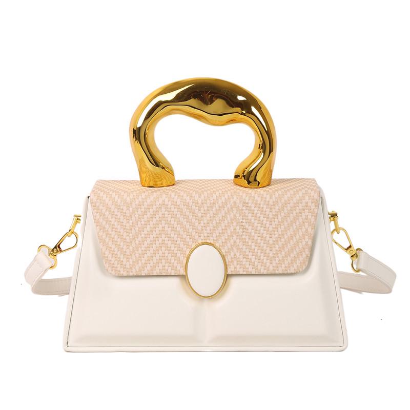 

Женская сумка кроссбоди в ретро европейском и американском стиле с цветными блоками белый