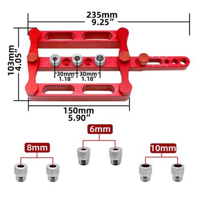 Self Centering Dowelling Jig, Metric Standard 6/8/10mm Dowels Jig, Wood Dowel Hole Drilling Guide Woodworking Positioner Locator