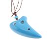 Mini 6 Holes Alto Tone C Necklace Ocarina Ceramic Black Pottery Flute Instrument with Hang Rope