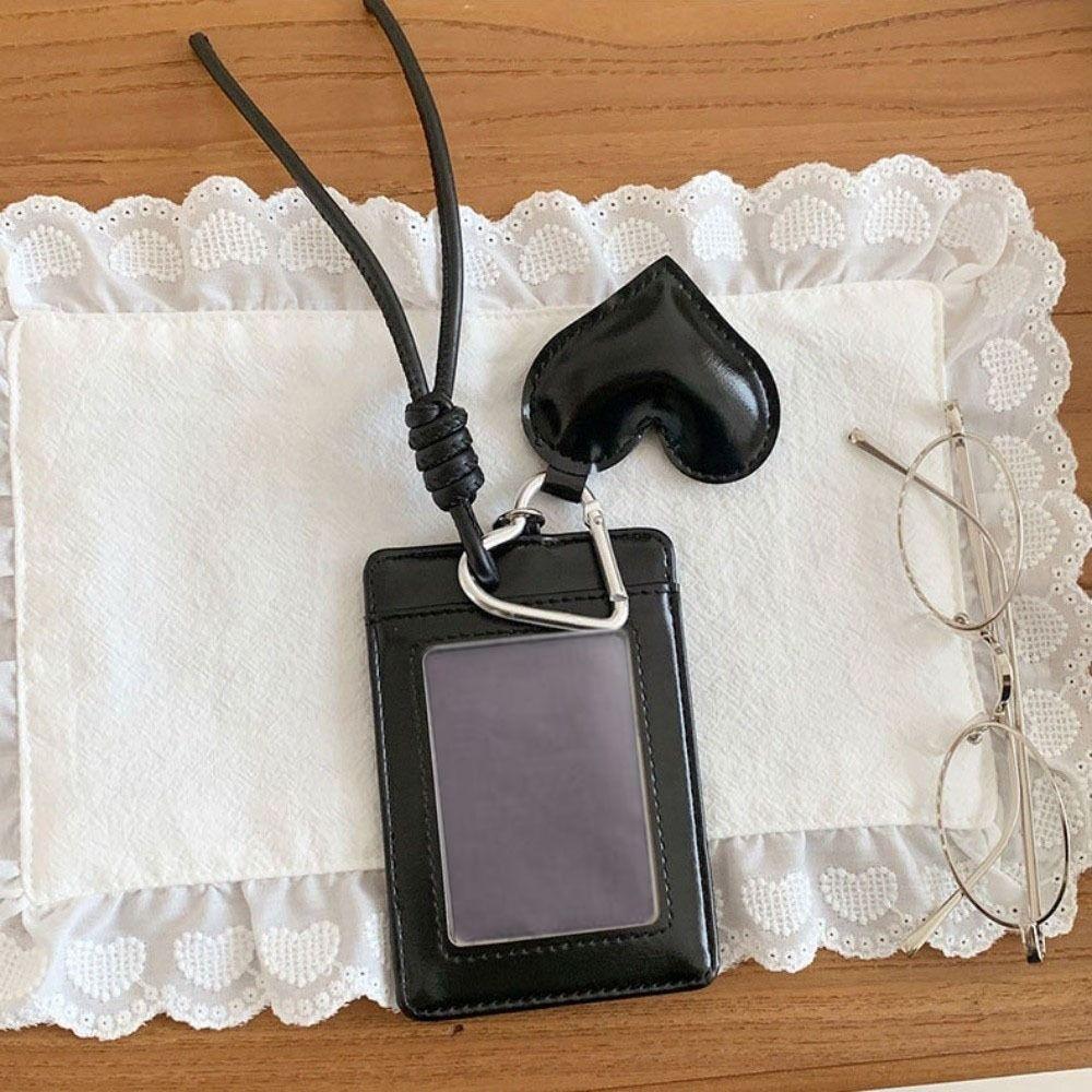 Portable Short Card Holder Love Heart Multifunction Hangging Card Bag Bag Pendant Korean Style Multi-card Wallet Outdoor