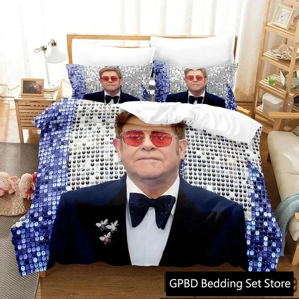 3D Druck Beliebtes Elton John Bettwäscheset Doppel Einzel King Bettbezug Bettdecke Kissenbezug Jungen Mädchen Erwachsene Schlafzimmer