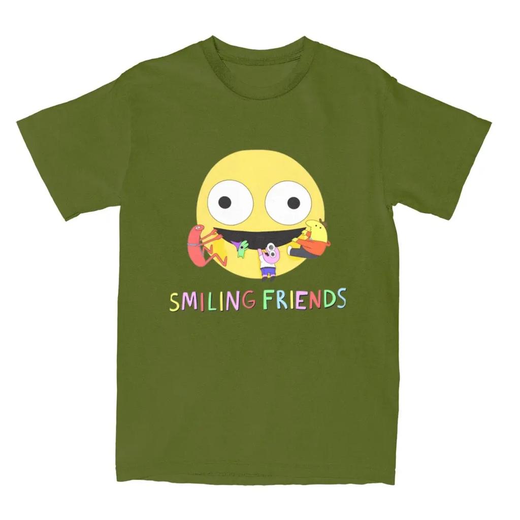 Men Women T-Shirt Smiling Friends Logo T-Shirts Harajuku Animated Television Summer Tee Shirt Custom Logo Pure Cotton Tops Gift