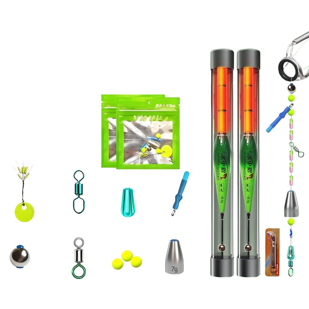 Electronic Auto Bottom Finding Fishing Float LED Color Changing Slip Bobber Set for Lure Rock Fishing Bite Indicator