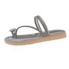 French Flat-bottomed Set of Toe Cool Slippers for Women's Summer Wear 2025 New Soft-soled Skirt Rhinestone Seaside Sandals