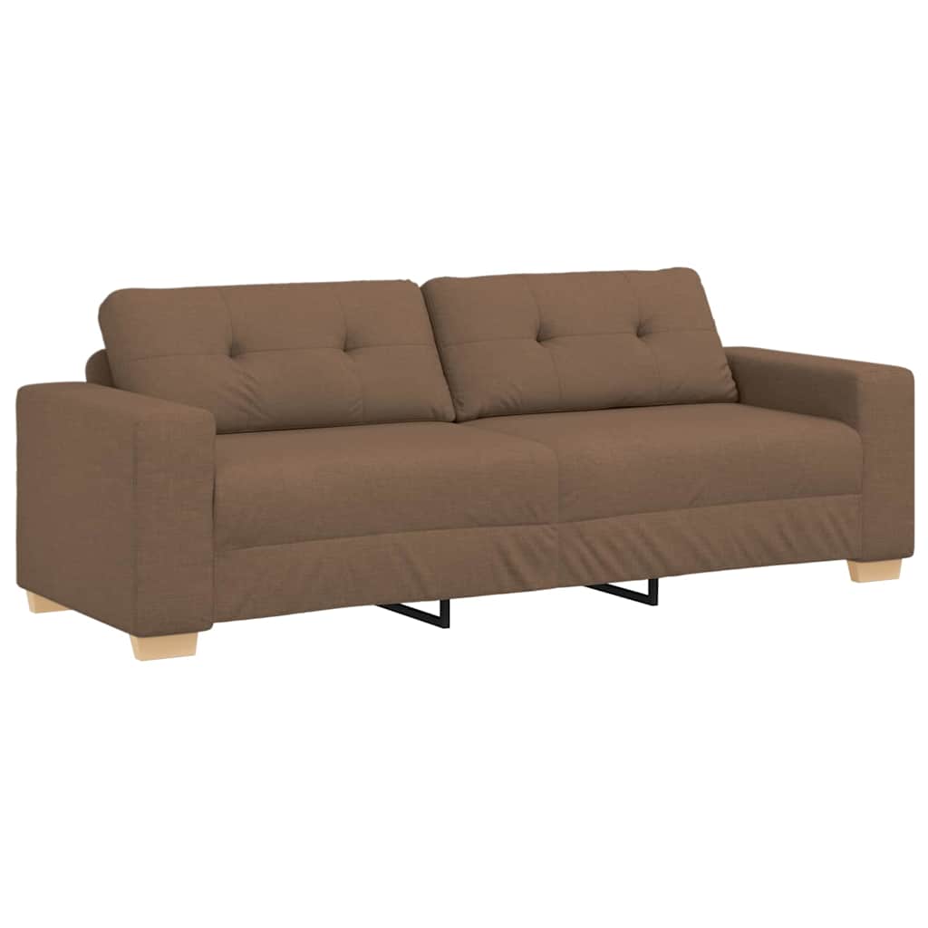 3 Piece Sofa Set In Brown 221 X 80 X 80 Cm Linen Blend Fabric